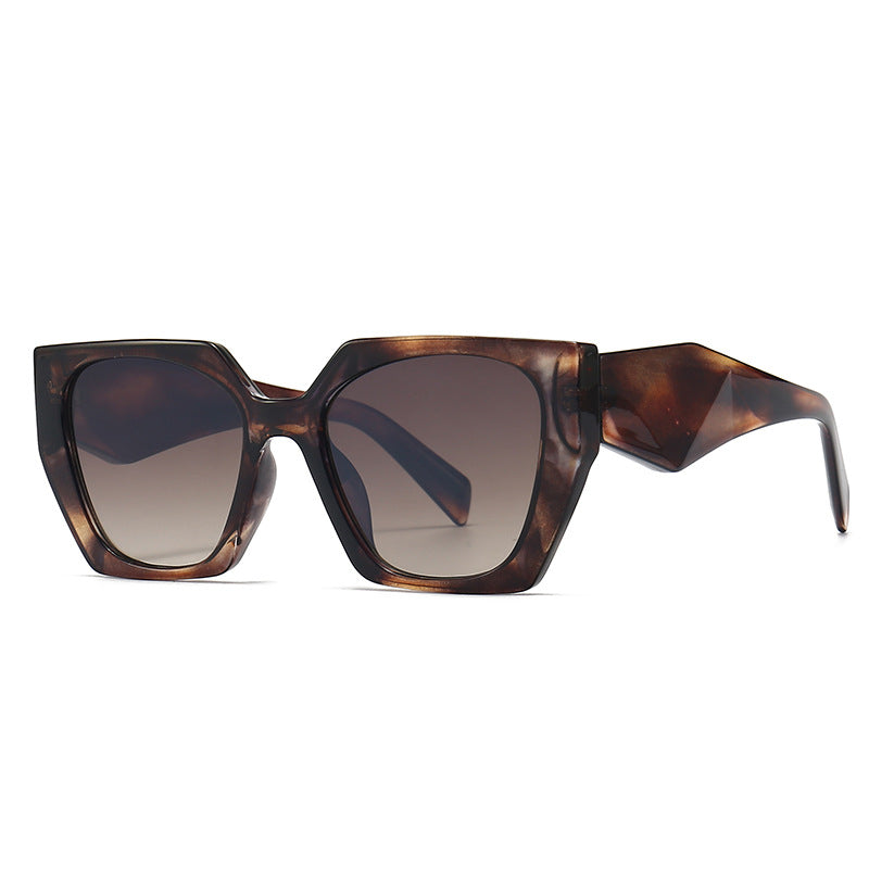 Oversized Square Frame Cat Eye Sunglasses - C9