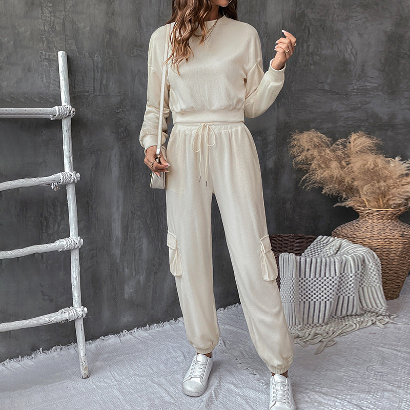 Cargo Pocket Sweatshirt And Joggers Set