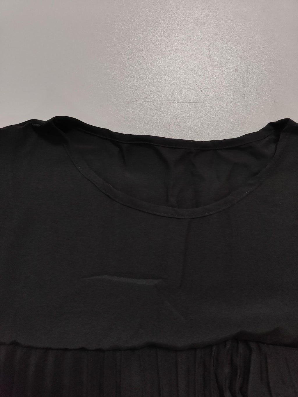 Pleated A Line Cap Sleeve Maxi Dress - black - 4