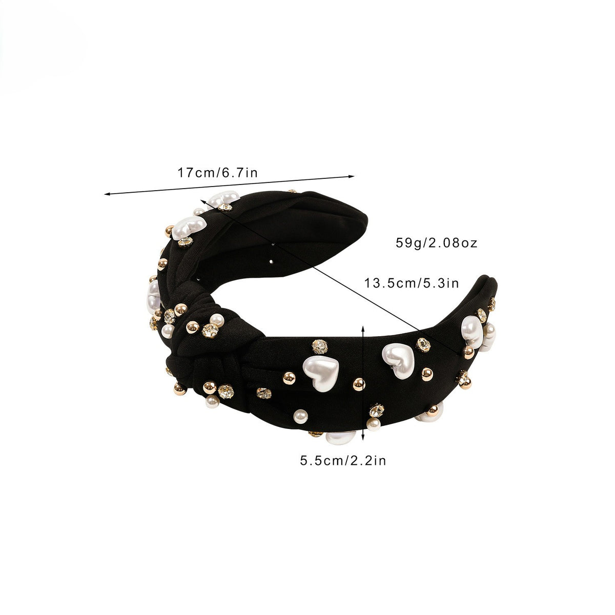 Glossy Heart Bead Knot Headband - view 1