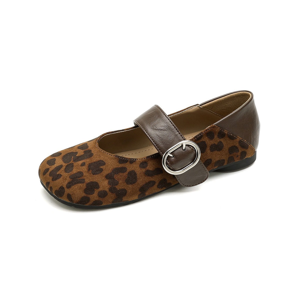 Square Toe Buckle Mary Jane Ballet Flats
