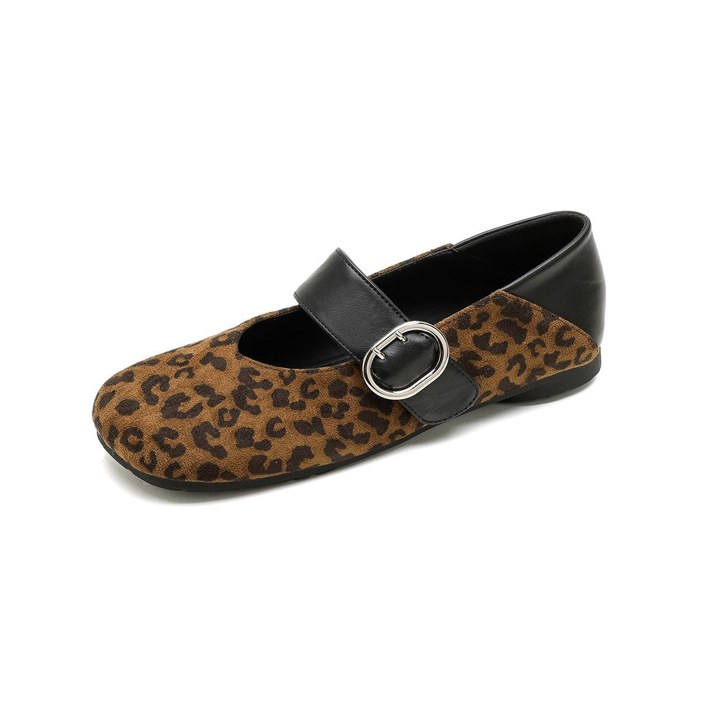 Square Toe Buckle Mary Jane Ballet Flats