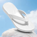Lightweight EVA Flip Flops With Ribbed Footbed - White
