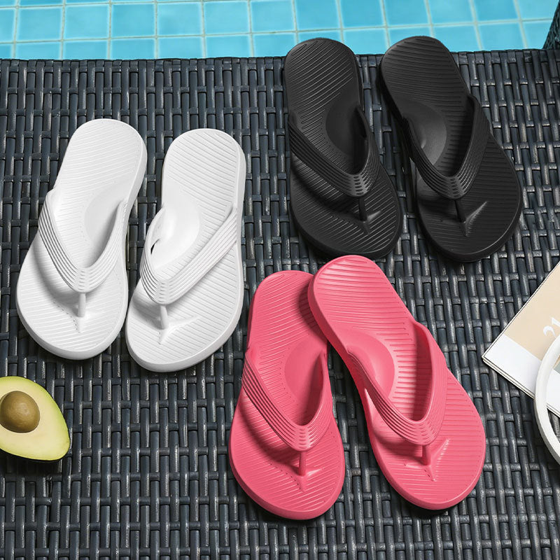 Lightweight EVA Flip Flops With Ribbed Footbed