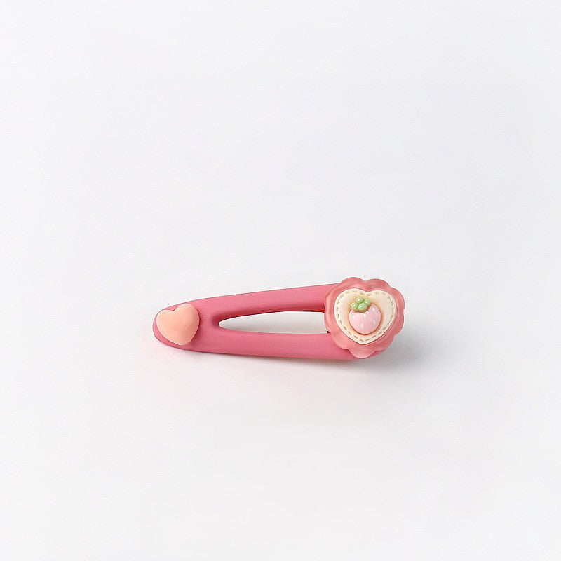 Fruit and Heart Charm Snap Hair Clips - Color_1