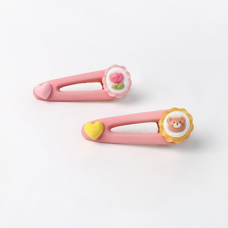 Fruit and Heart Charm Snap Hair Clips