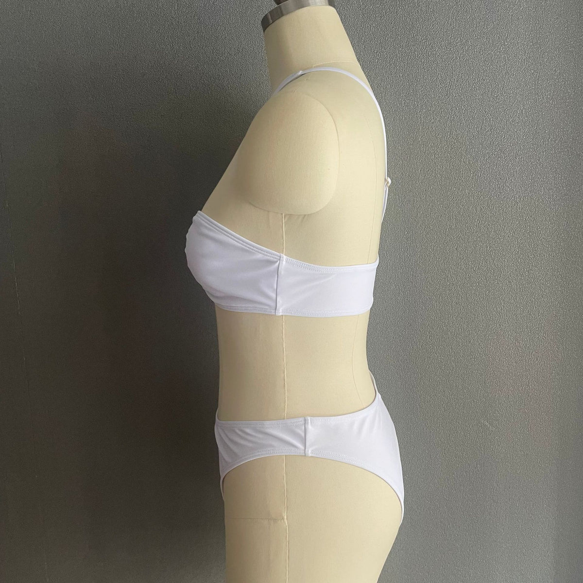One Shoulder Ring Cutout One Piece Swimsuit - White - 3