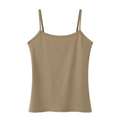 Fitted Rib Knit Camisole Tank - Sand