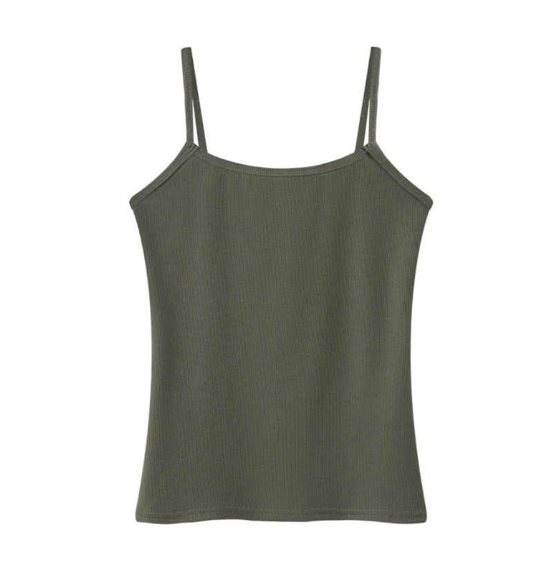 Fitted Rib Knit Camisole Tank - sage