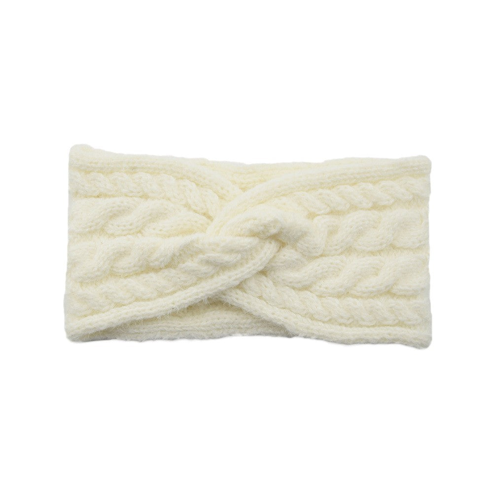 Fuzzy Twist Knot Cable Knit Ear Warmer Headband