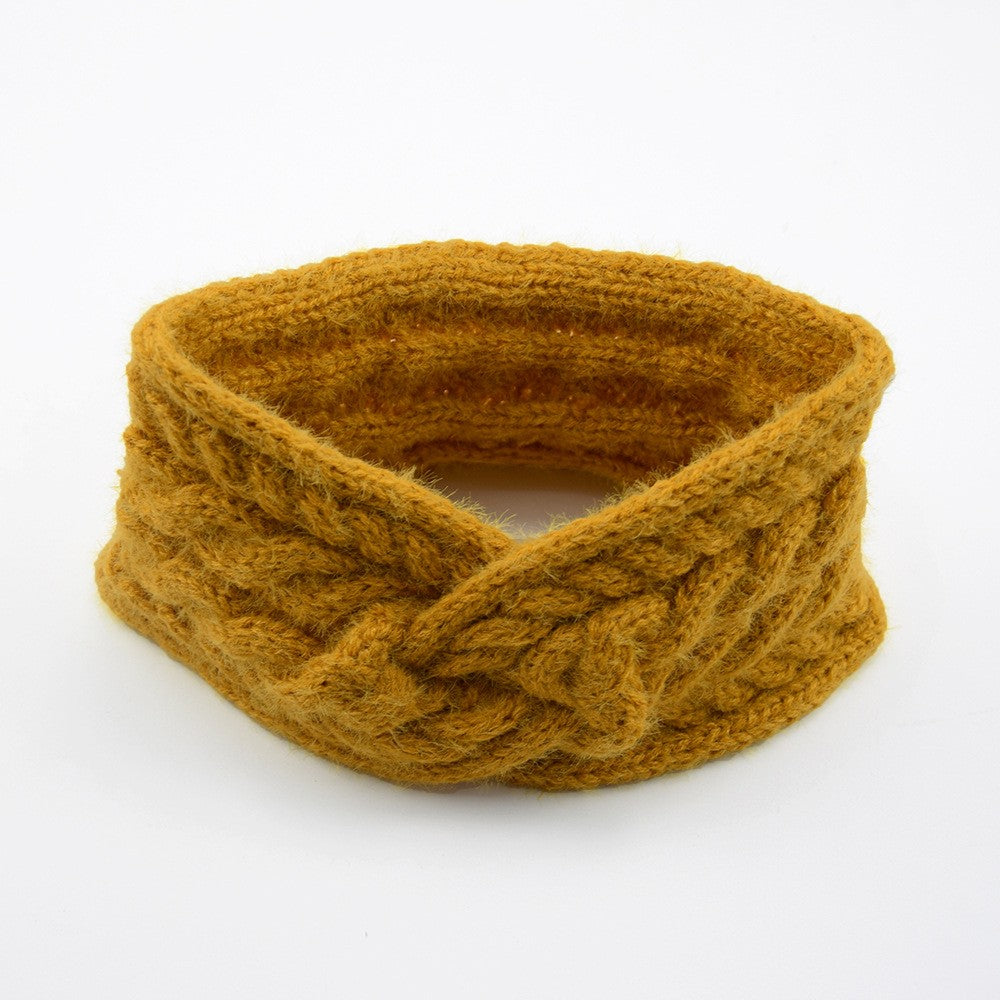 Fuzzy Twist Knot Cable Knit Ear Warmer Headband