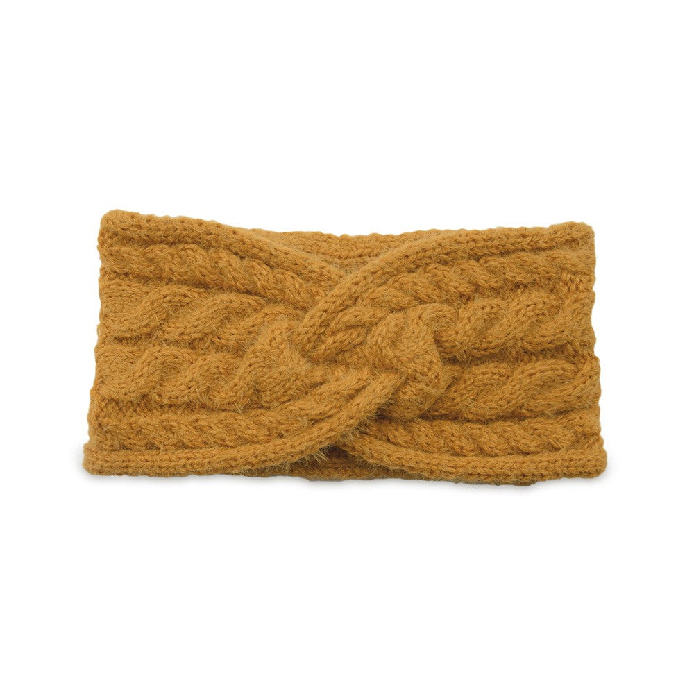 Fuzzy Twist Knot Cable Knit Ear Warmer Headband