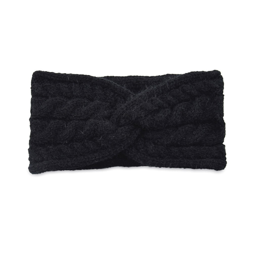 Fuzzy Twist Knot Cable Knit Ear Warmer Headband