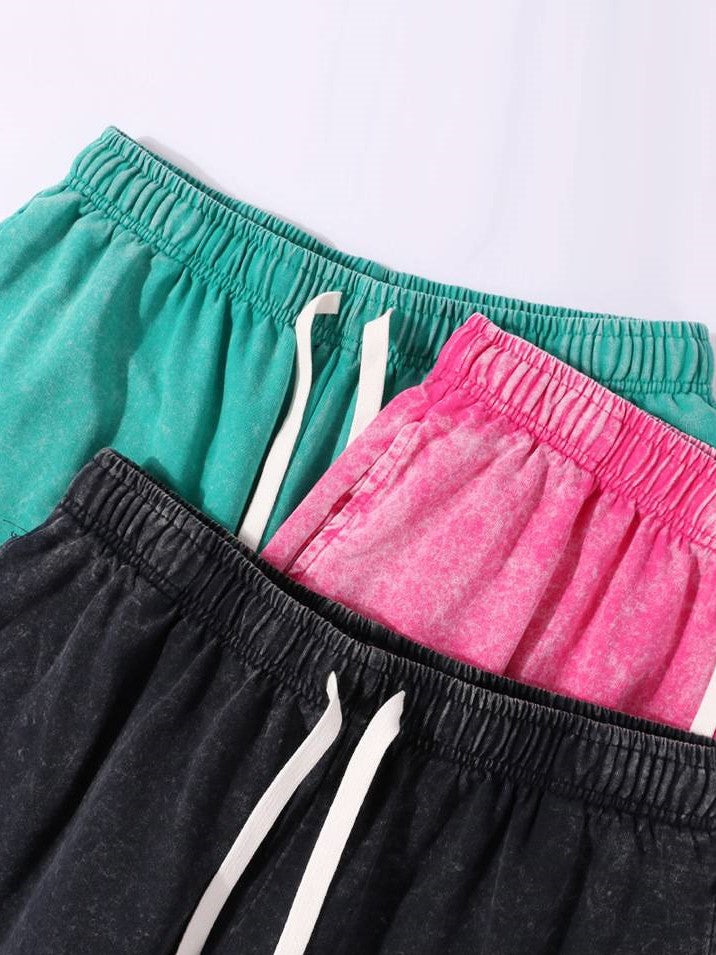 Acid Wash Drawstring Bermuda Shorts - view 1