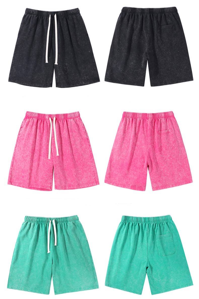 Acid Wash Drawstring Bermuda Shorts - view 4