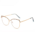 Etched Brow Cat Eye Metal Glasses - Gold_1