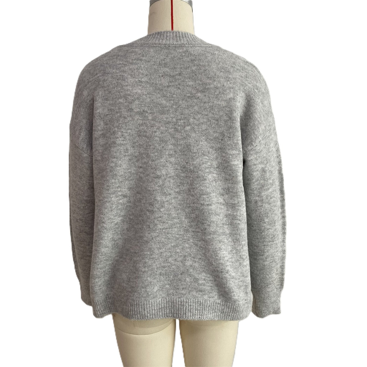 Fuzzy Starfish Crew Neck Knit Sweater Coastal Style - Grey - 2