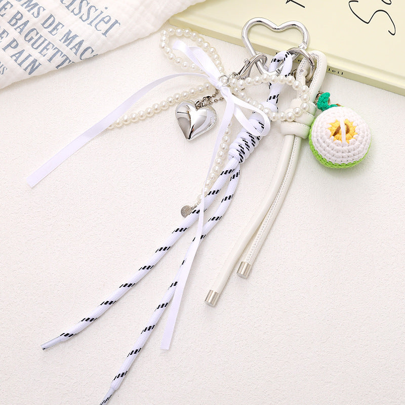 Knotted Ribbon Crochet Fruit Bag Charm - C1