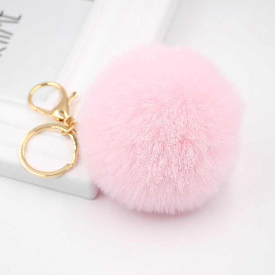 Plush Faux Fur Ball Bag Charm - Color_01