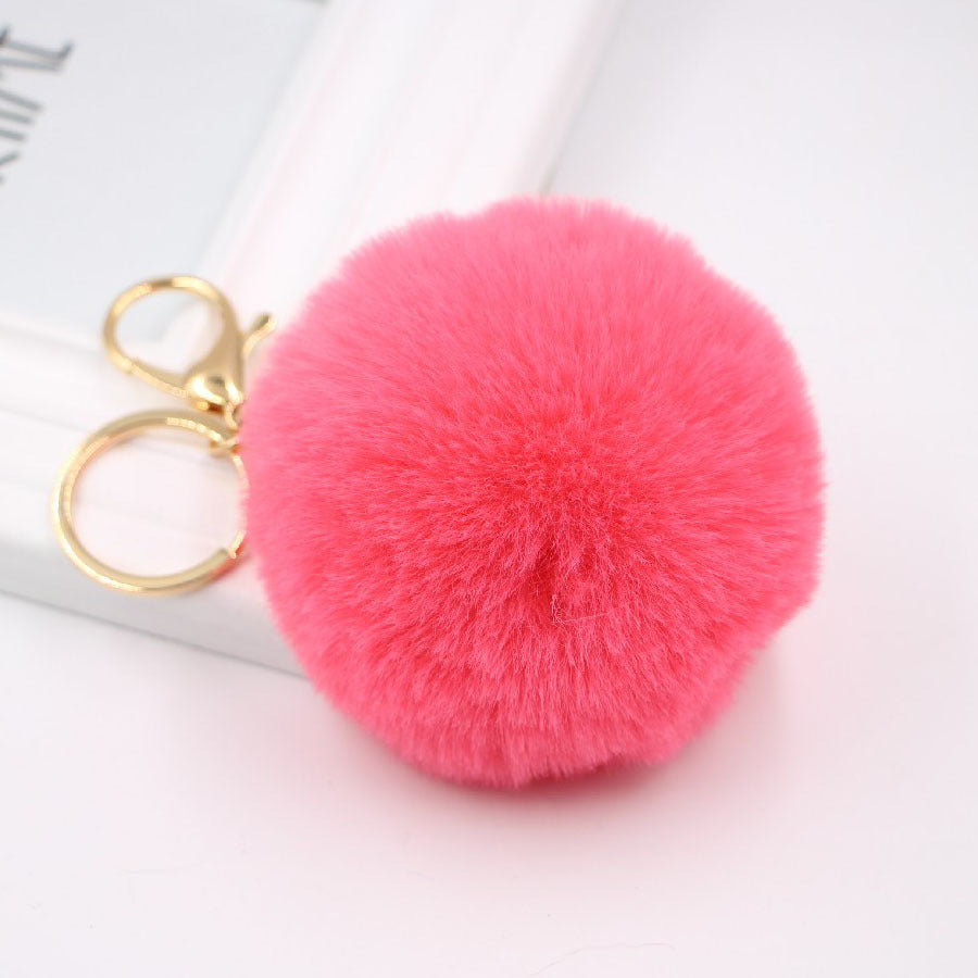 Plush Faux Fur Ball Bag Charm - Color_08