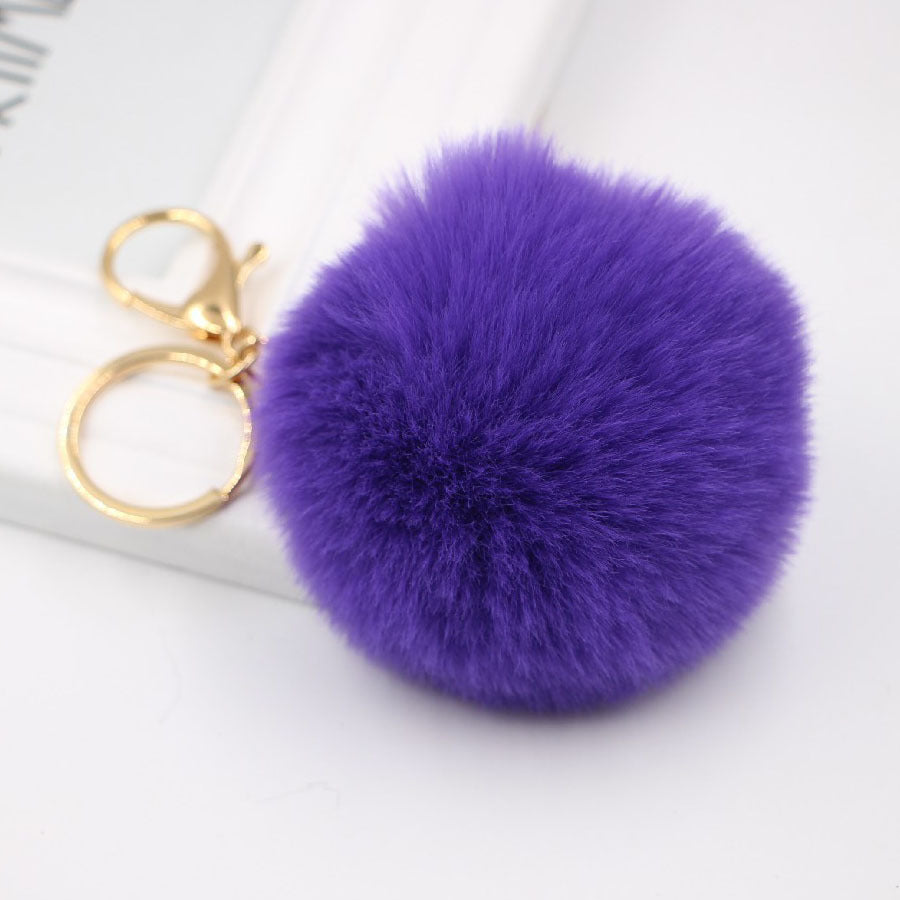 Plush Faux Fur Ball Bag Charm - Color_10