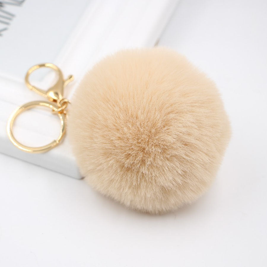 Plush Faux Fur Ball Bag Charm - Color_11
