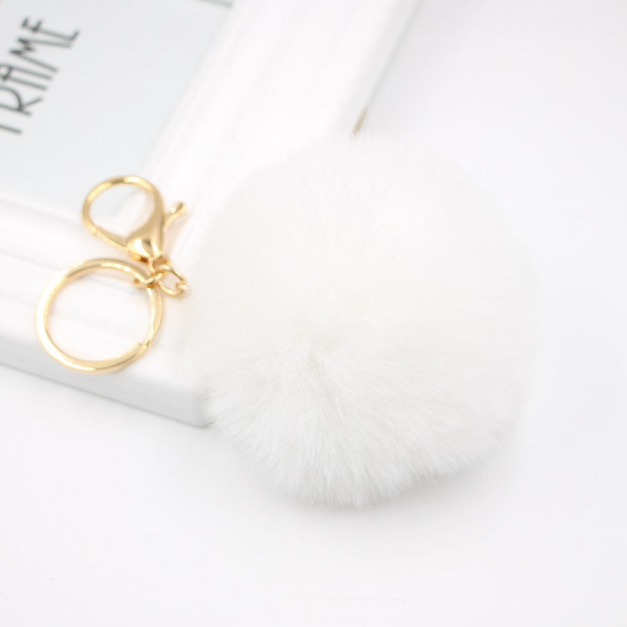 Plush Faux Fur Ball Bag Charm - Color_13