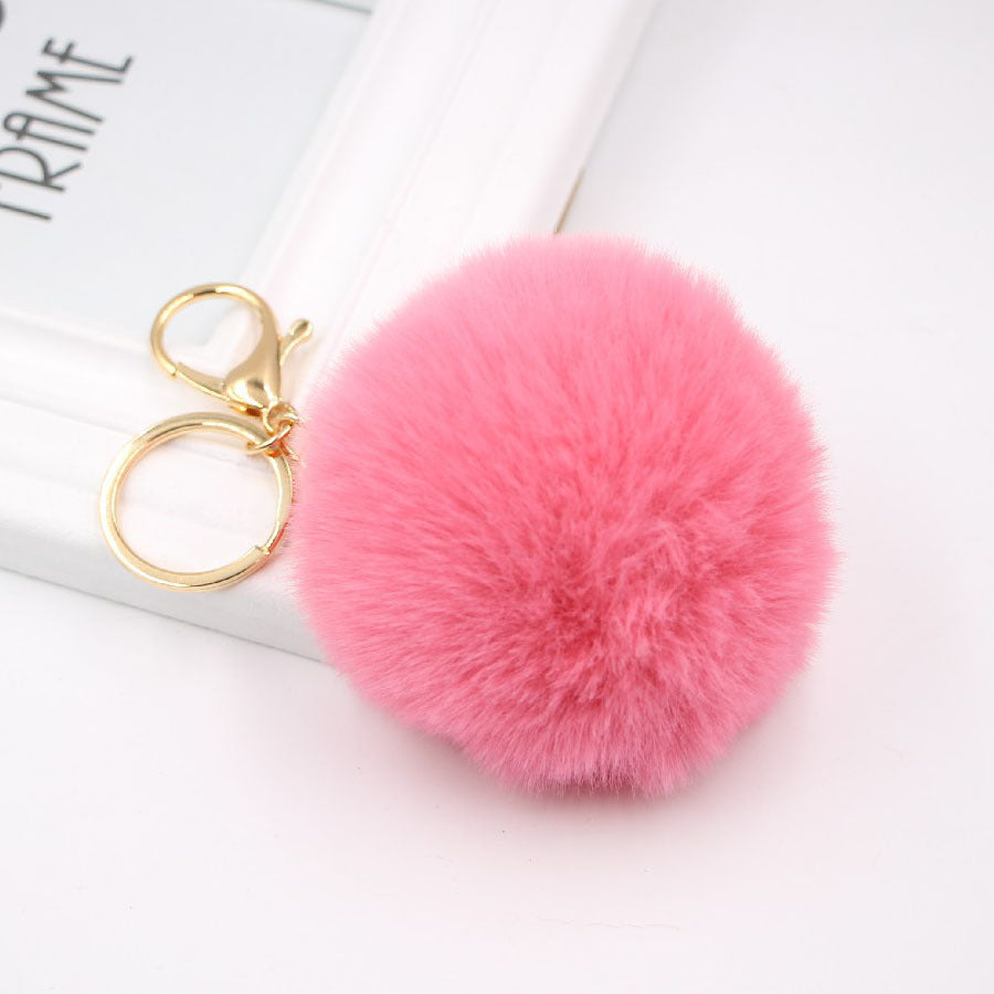 Plush Faux Fur Ball Bag Charm - Color_16