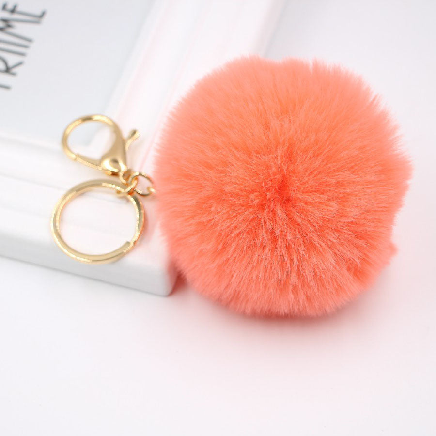 Plush Faux Fur Ball Bag Charm - Color_17