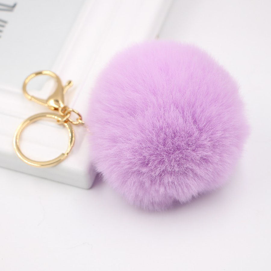 Plush Faux Fur Ball Bag Charm - Color_18