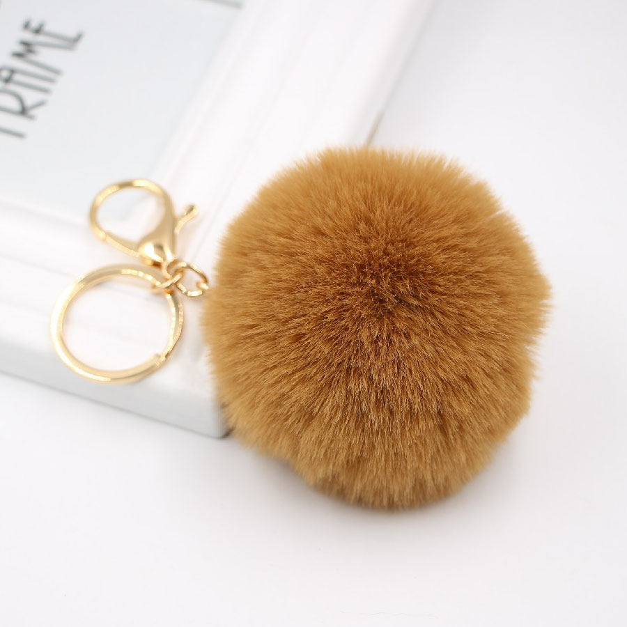 Plush Faux Fur Ball Bag Charm - Color_23