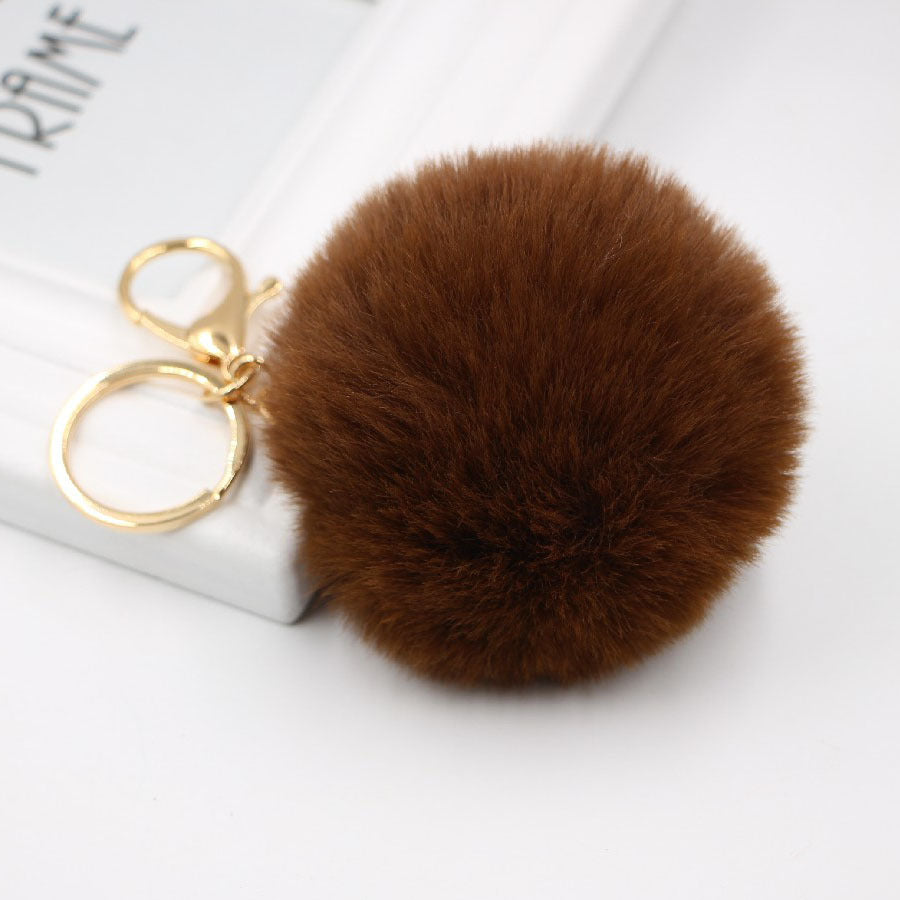 Plush Faux Fur Ball Bag Charm - Color_24