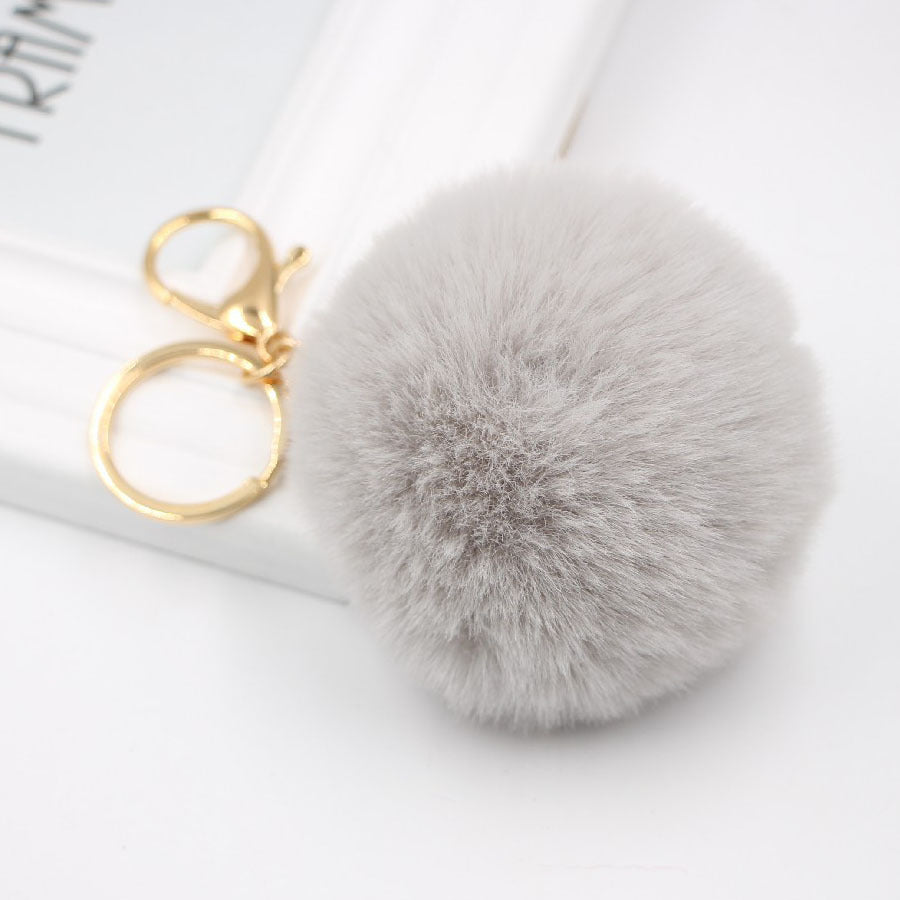 Plush Faux Fur Ball Bag Charm - Color_25