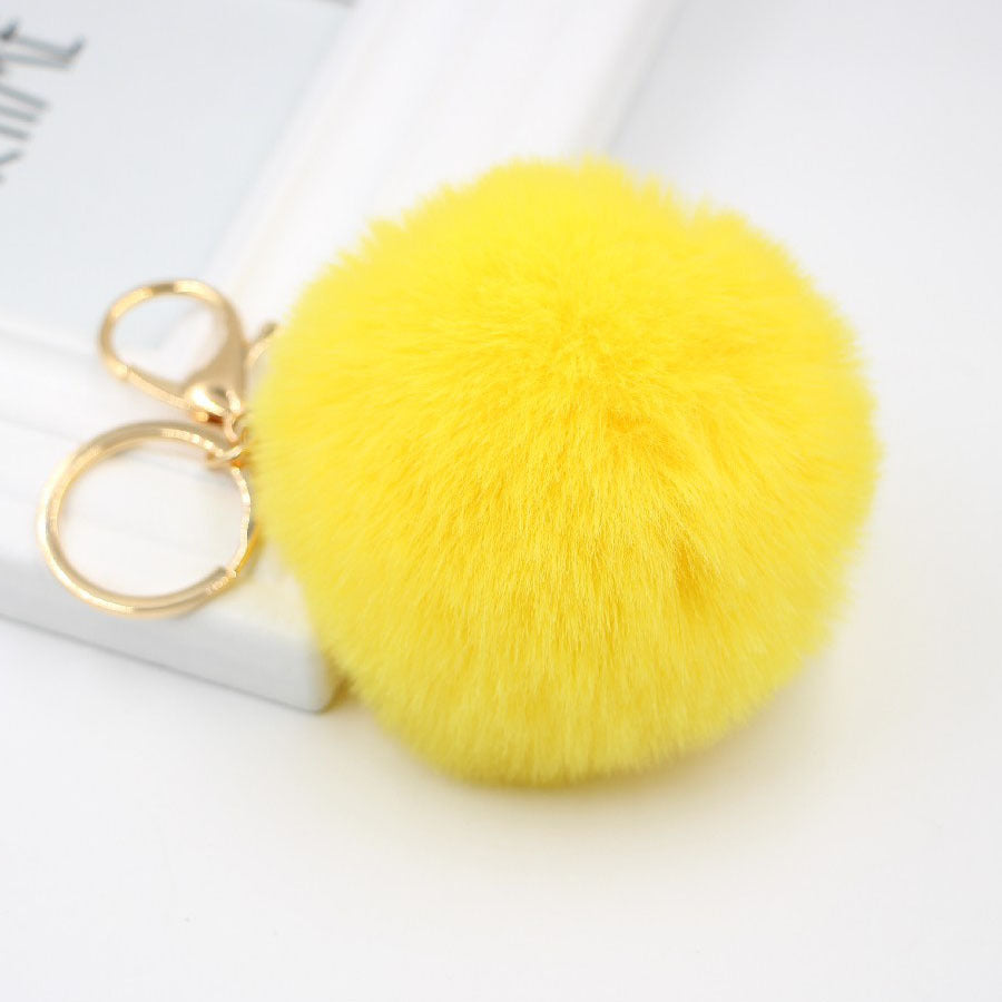 Plush Faux Fur Ball Bag Charm - Color_28