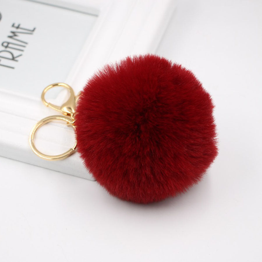 Plush Faux Fur Ball Bag Charm - Color_29