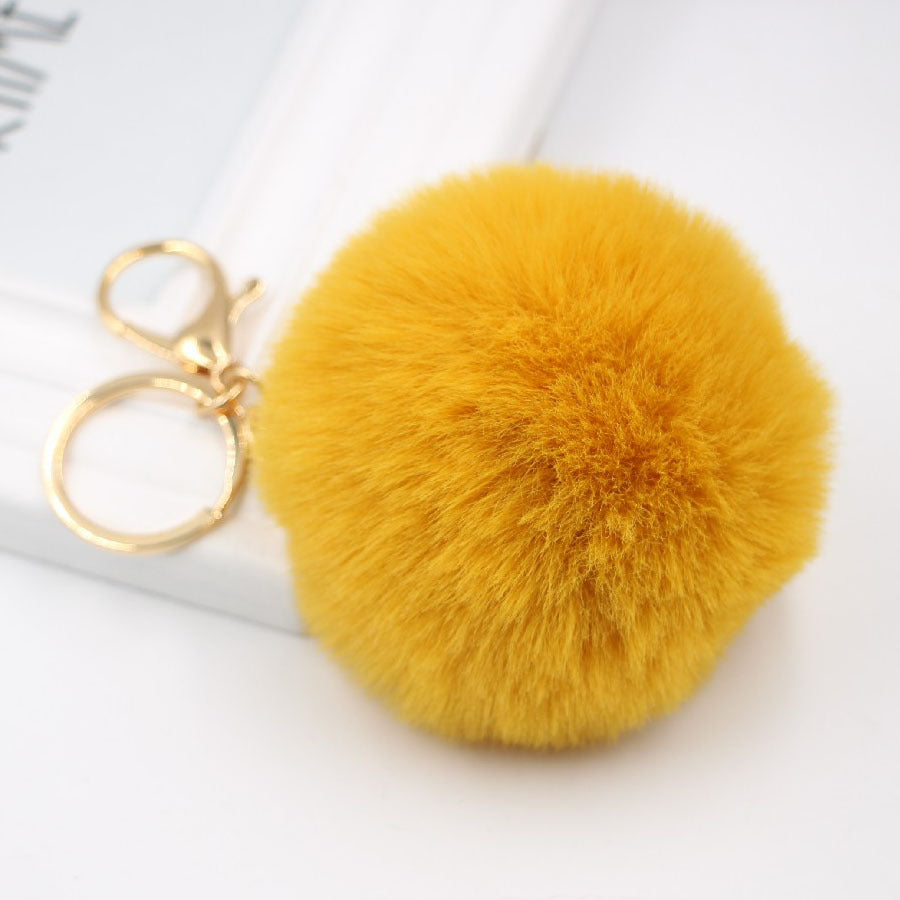 Plush Faux Fur Ball Bag Charm - Color_31