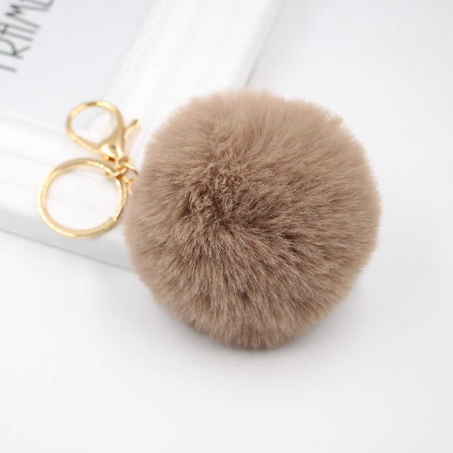 Plush Faux Fur Ball Bag Charm - Color_34