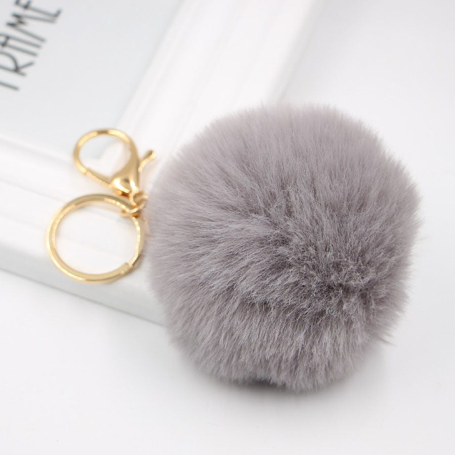 Plush Faux Fur Ball Bag Charm - Color_35