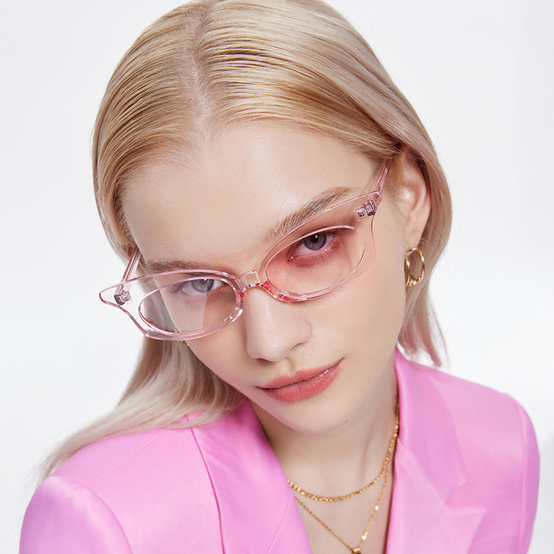 Slim Oval Retro Nineties Sunglasses - Pink - 2