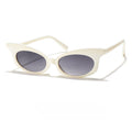 Slim Oval Retro Nineties Sunglasses - White
