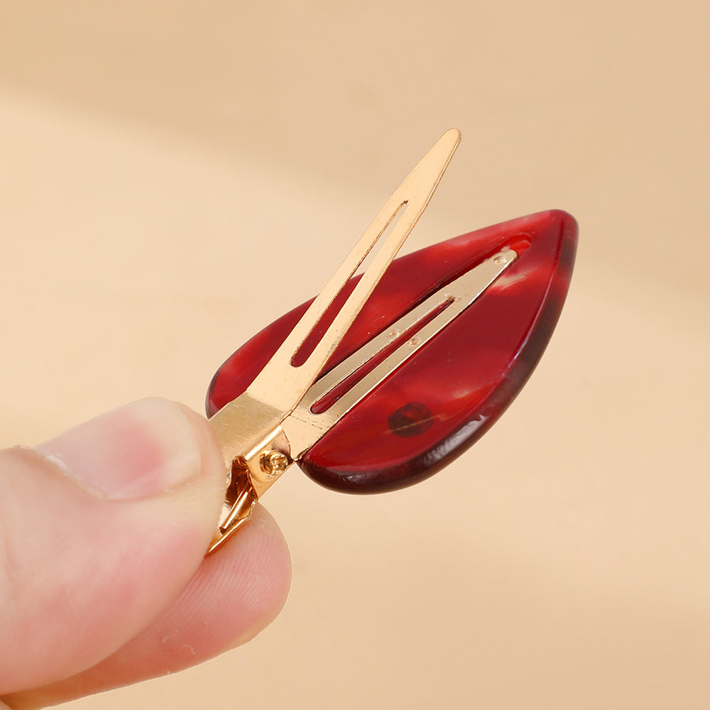 Marbled Geometric Hair Clip With Crystal Stud - view 1