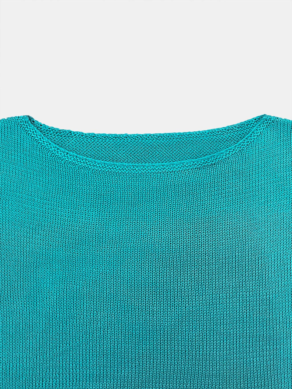Palm Tree Jacquard Boat Neck Knit Top - Coconut - 2