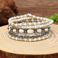 Western Stacking Beaded Bracelet Set with Charms - C5