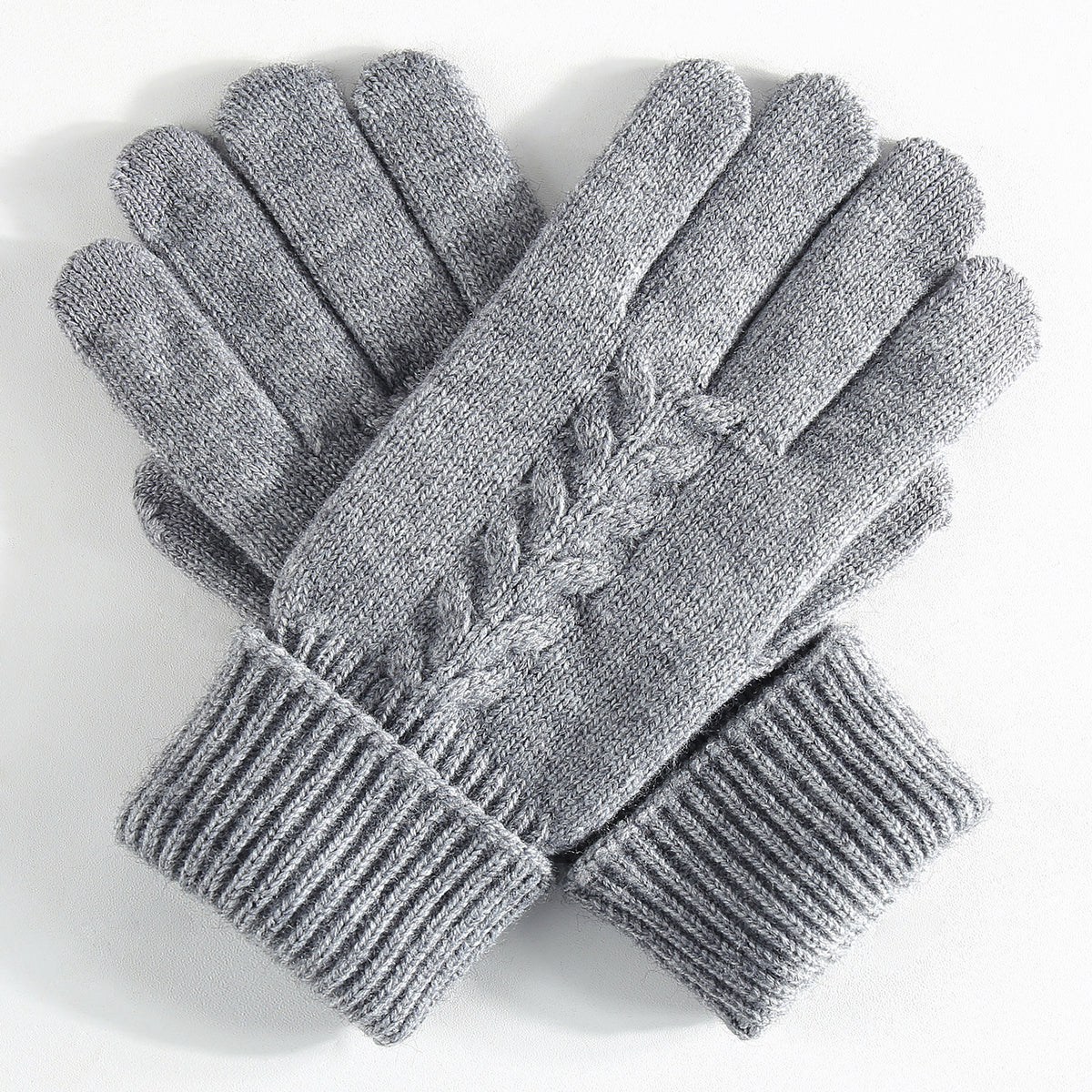 Wheat Cable Knit Winter Gloves