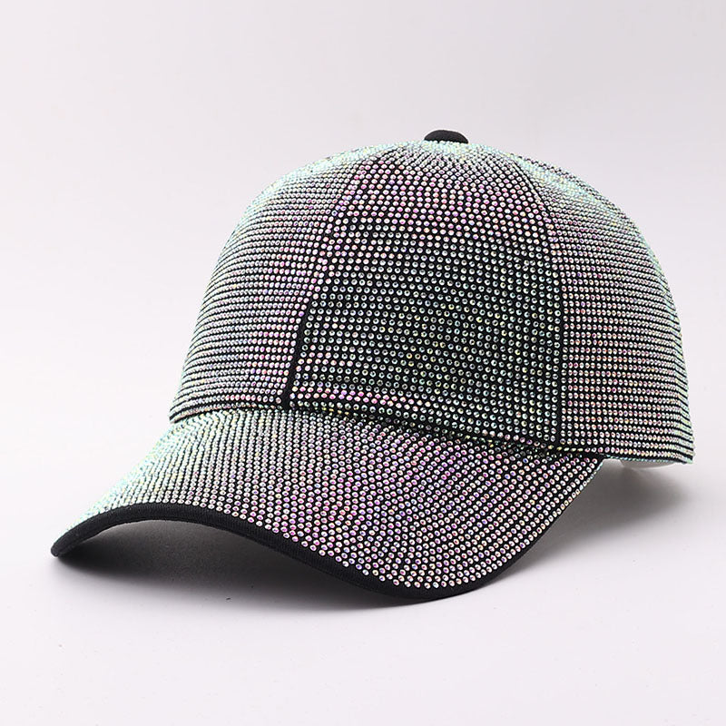 Rhinestone Baseball Cap With Allover Sparkle Finish - Colorful