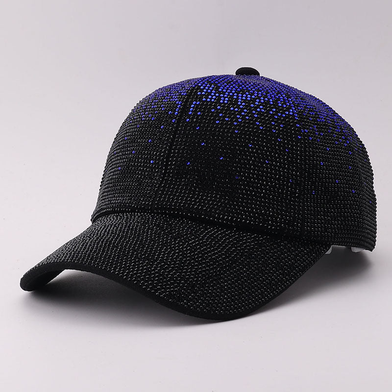 Rhinestone Baseball Cap With Allover Sparkle Finish - GBBlack