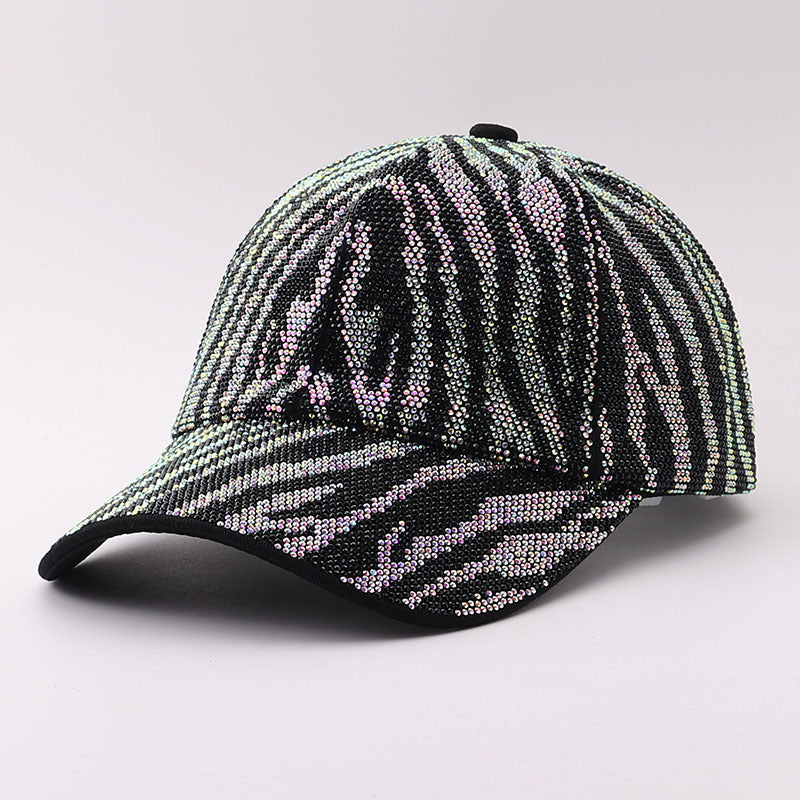 Rhinestone Baseball Cap With Allover Sparkle Finish - ZColor