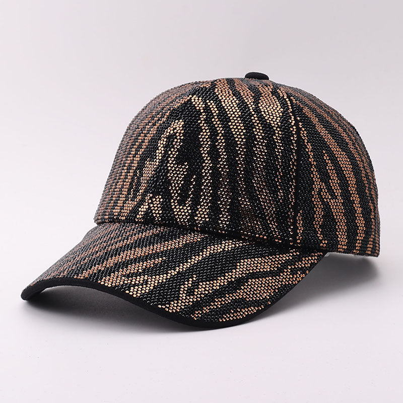 Rhinestone Baseball Cap With Allover Sparkle Finish - ZGold
