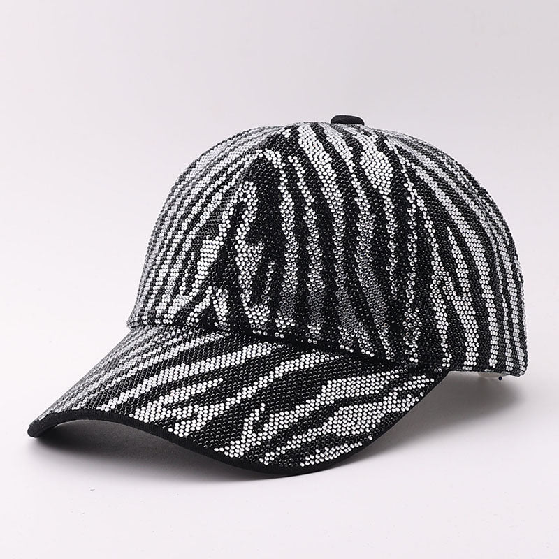 Rhinestone Baseball Cap With Allover Sparkle Finish - ZSilver