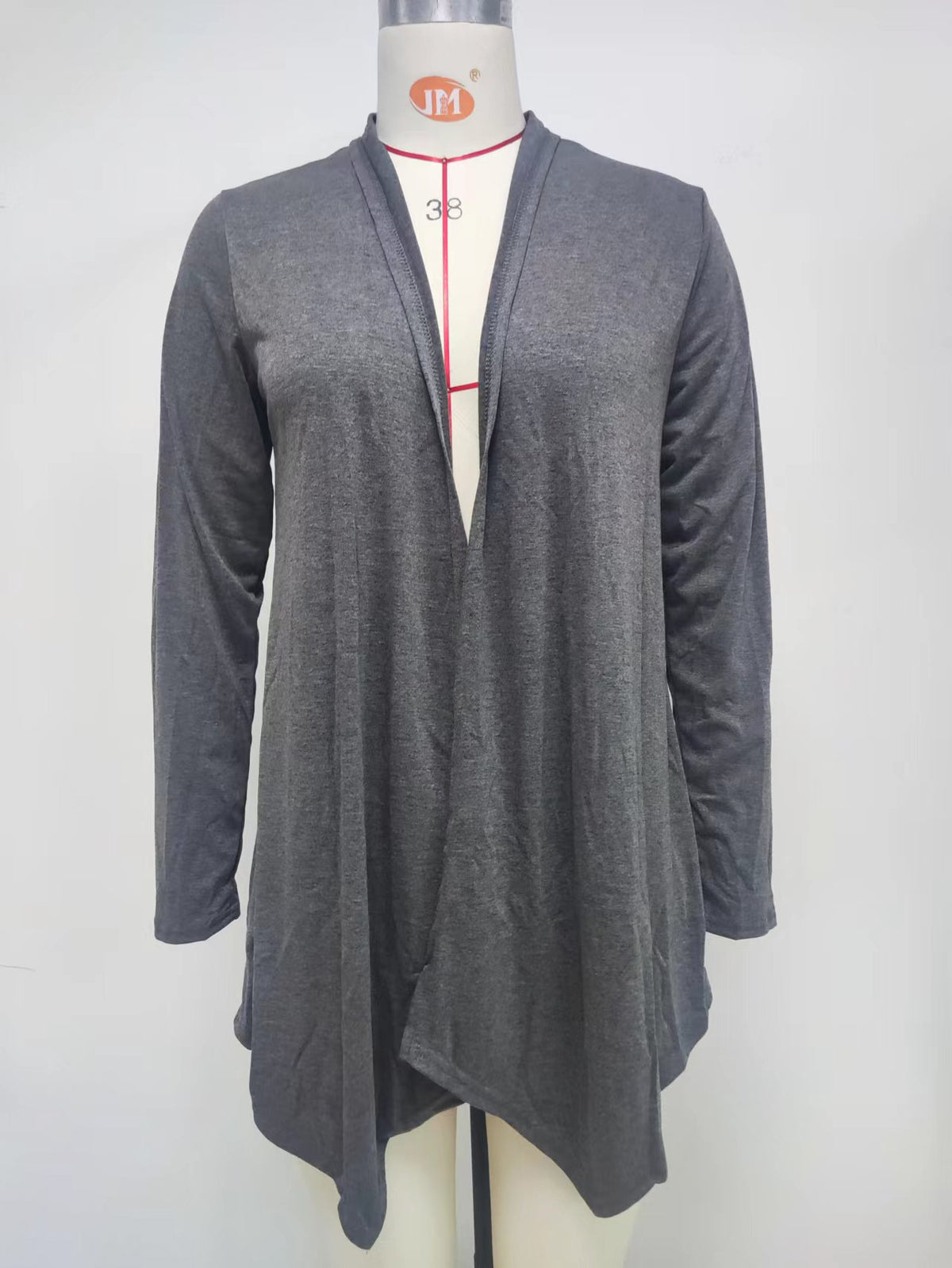 Lightweight Draped Open Front Long Cardigan - view 1